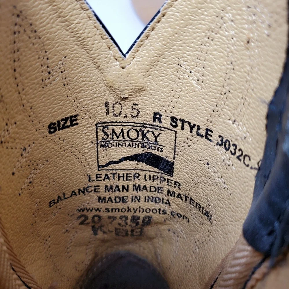 Smoky Boots Kids 10.5 Western Cowboy Black Leather R Style Boys‎ Girls Shoes